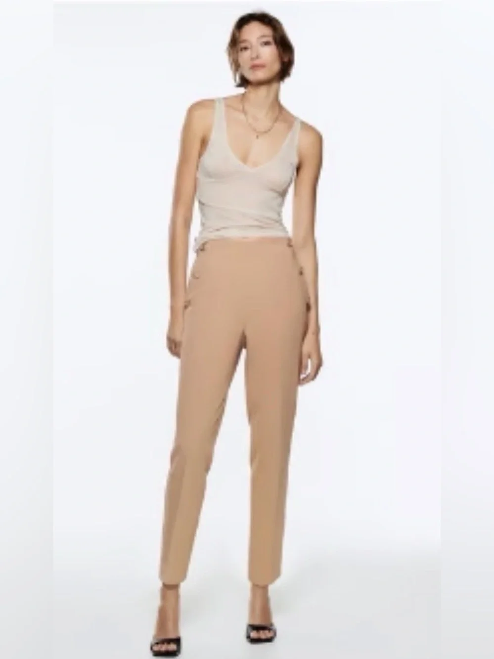 Zara High-Waist Tailored Ankle Pants - Picture 5 of 6